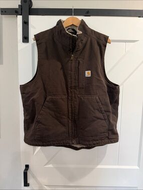 Carhartt Dark Brown Insulated Duck Work Vest